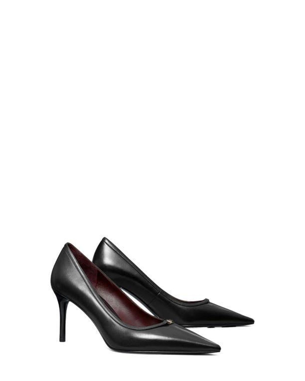 Tory Burch Black Double T Buckle Pointed Toe Pump