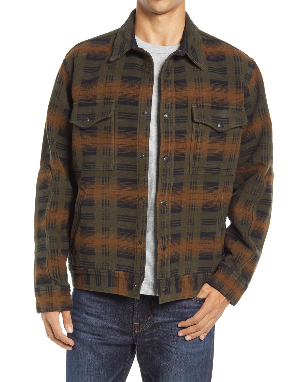 Filson Cotton Beartooth Camp Plaid Shirt Jacket in Brown for Men - Lyst