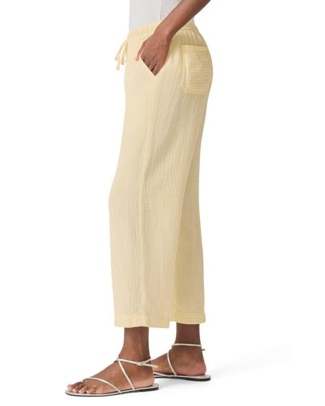 Splendid Natural Adele Cotton Gauze Drawstring Pants