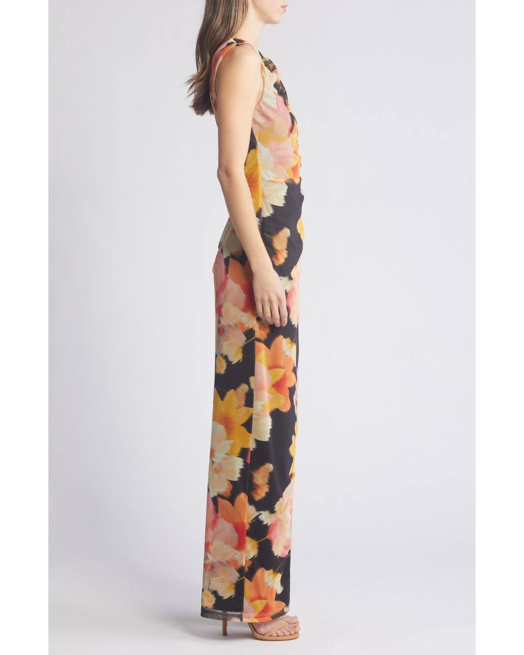 Black halo floral dresses hot sale