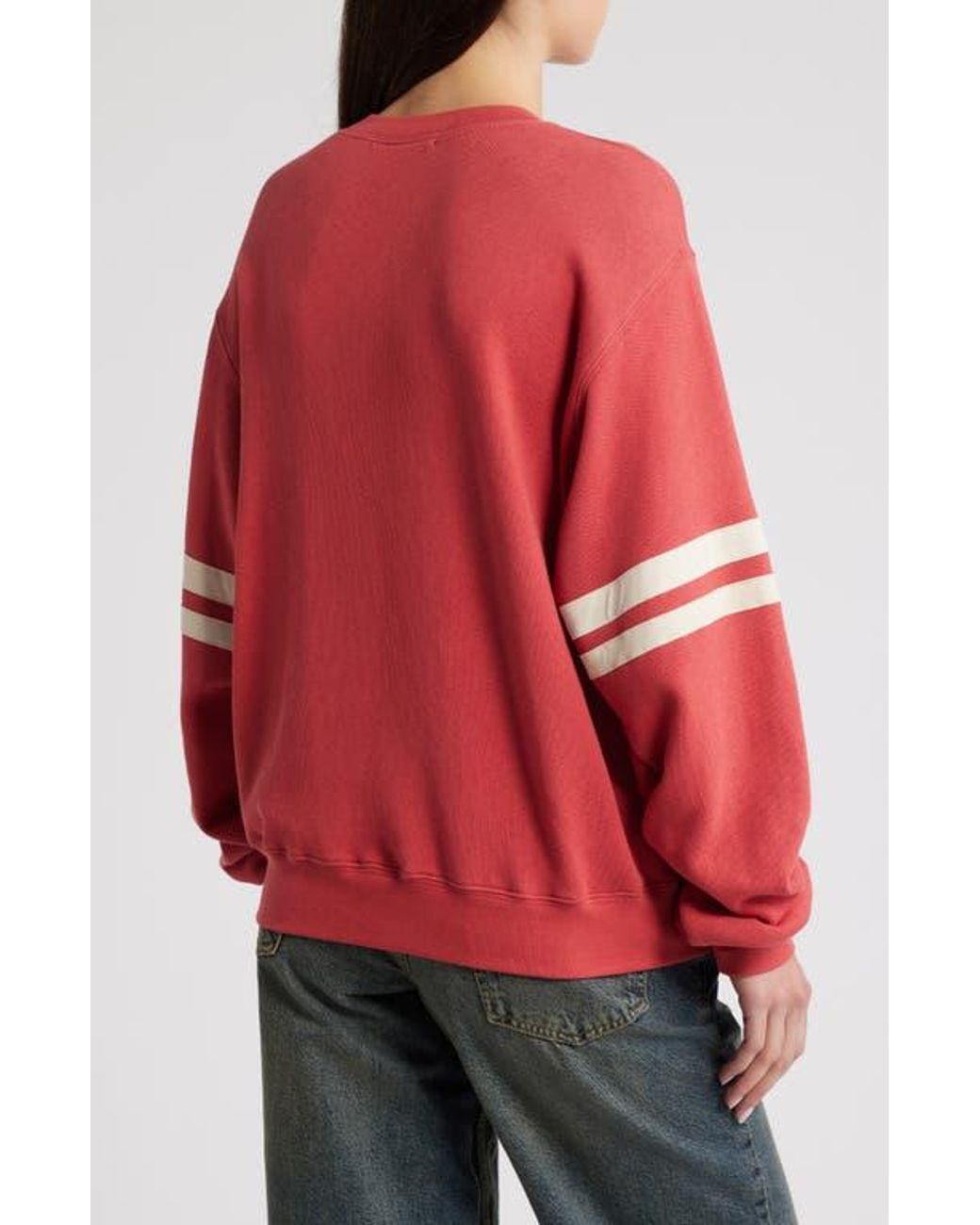 Daydreamer Cotton Blend Varsity Sweatshirt in Red Lyst