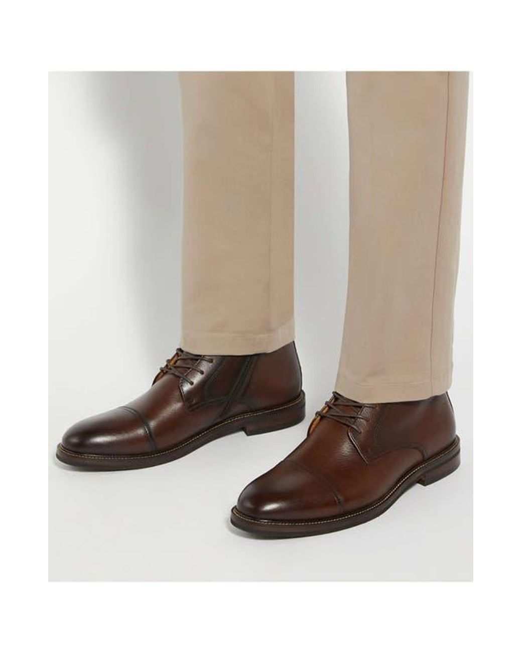Dune Brown Matias Cap Toe Boot for men