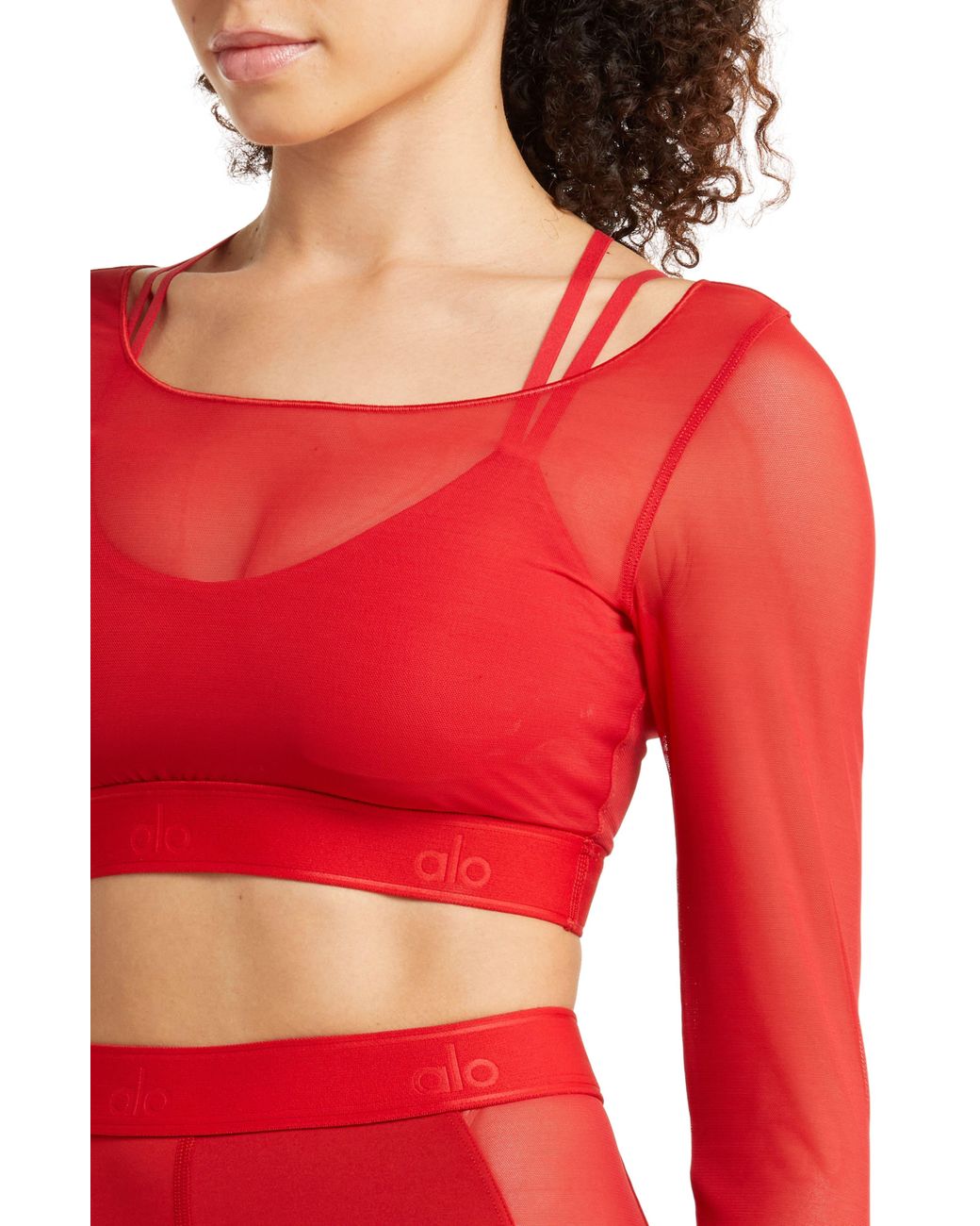 IGNITE-Long Sleeve workout top- Yummy Red – Bella Bustiere