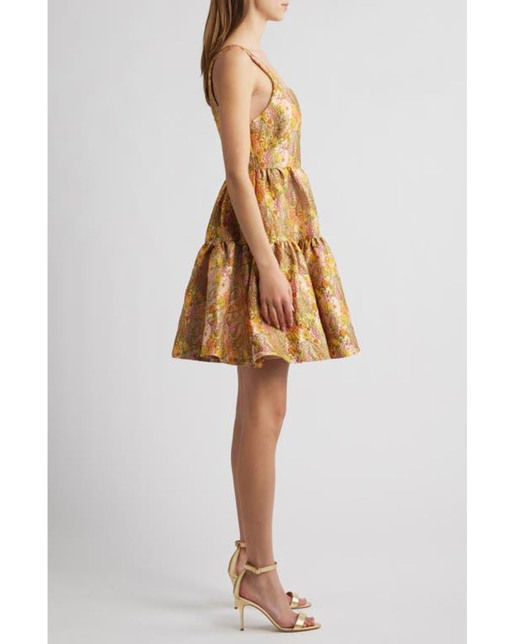 green emerald velvet dress Fit & Flare brocade print dress