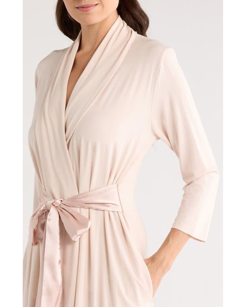 Fleur't Iconic Short Robe in Natural | Lyst