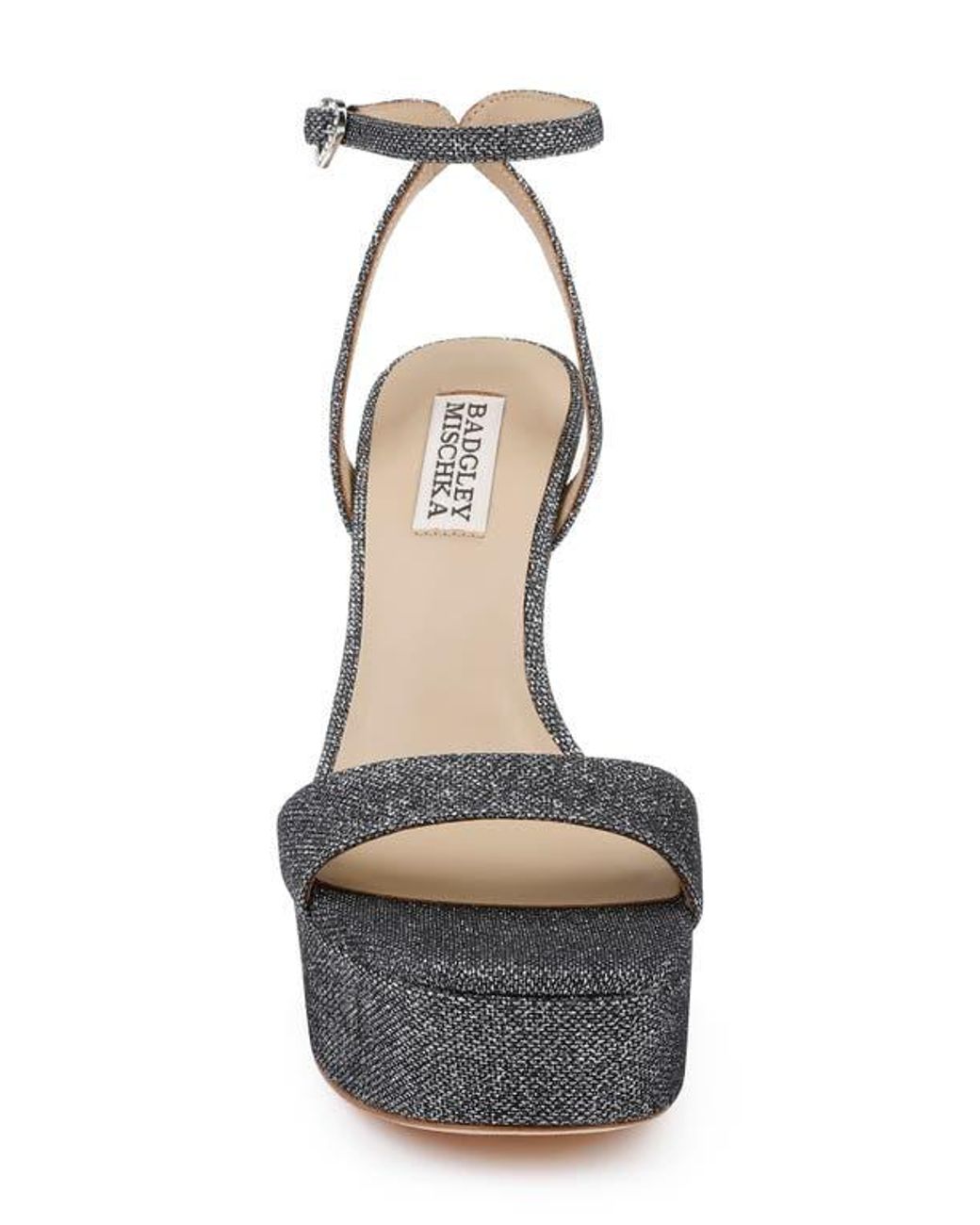 Badgley Mischka Metallic Caia Ankle Strap Platform Sandal