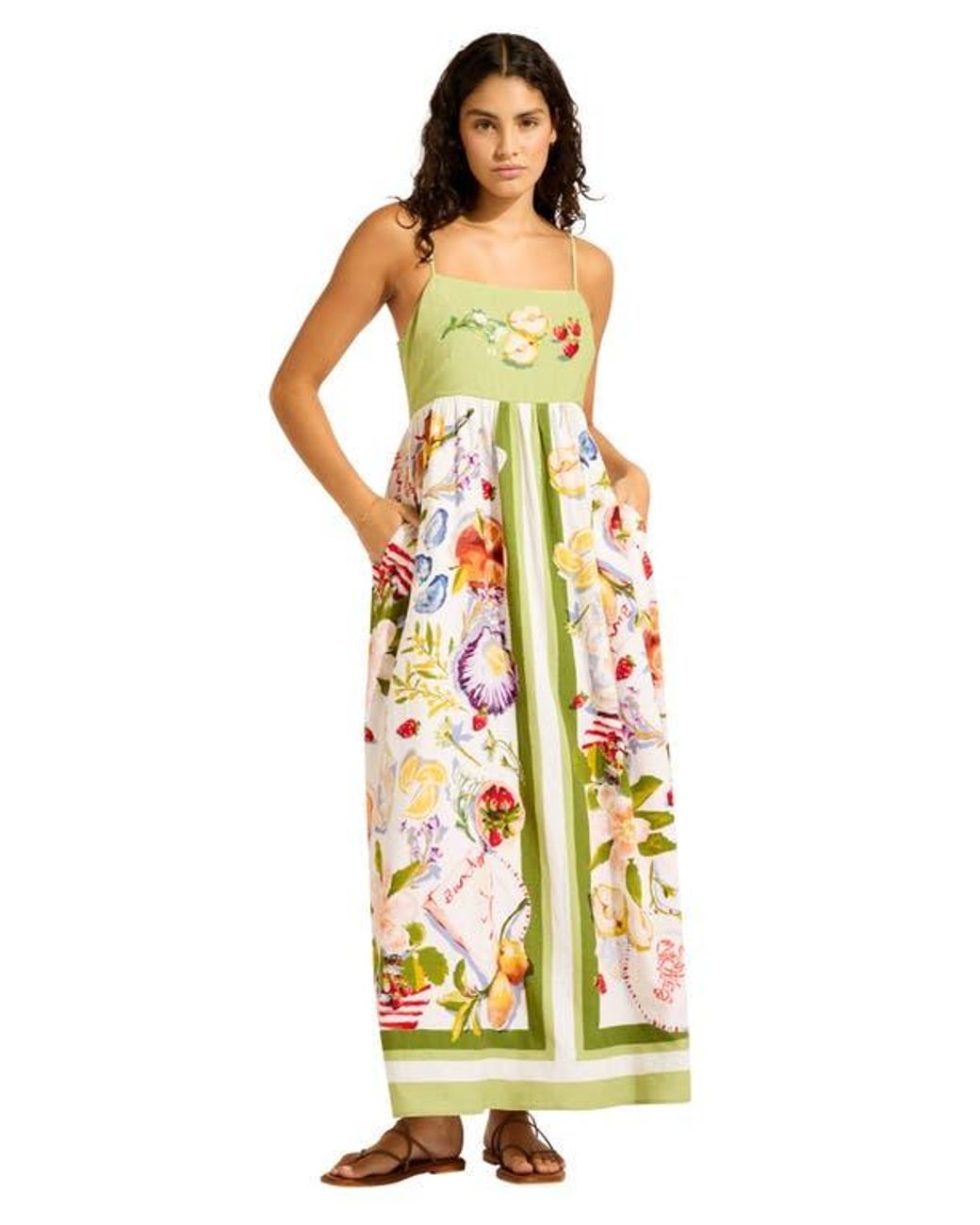 Seafolly Riviera Coast Linen Blend Cover-Up Maxi Dress in Yellow | Lyst Seafolly Riviera Coast Linen Blend Cover-Up Maxi Dress in Yellow | Lyst