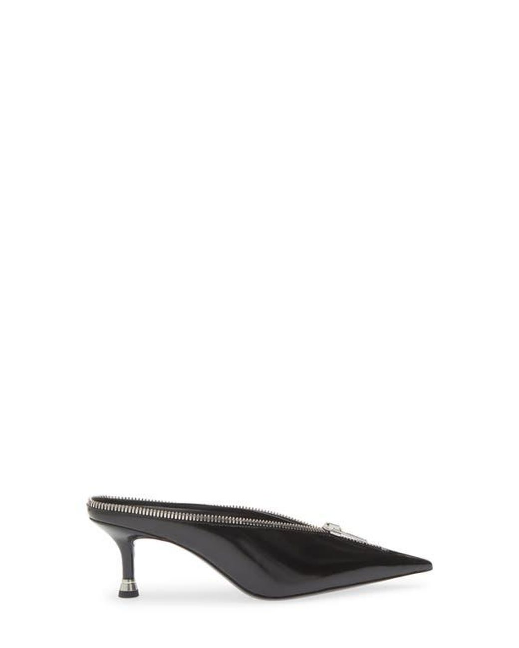 Alexander Wang Black Akila Zip Pointed Toe Mule Pump