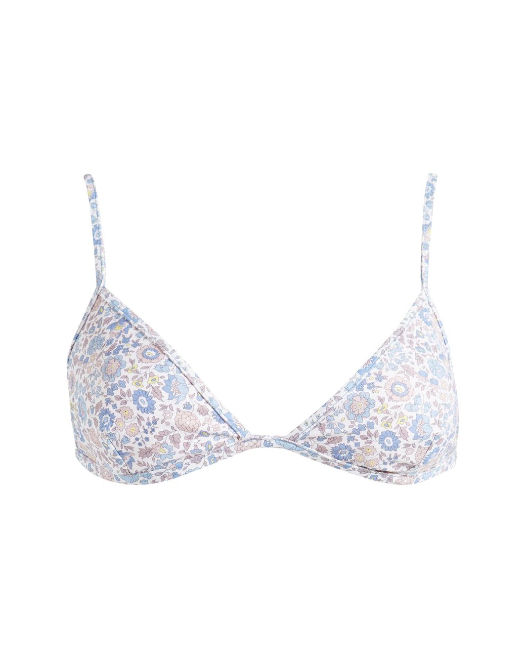 NU SWIM X Liberty London Yes Floral Print Bikini Top in Blue