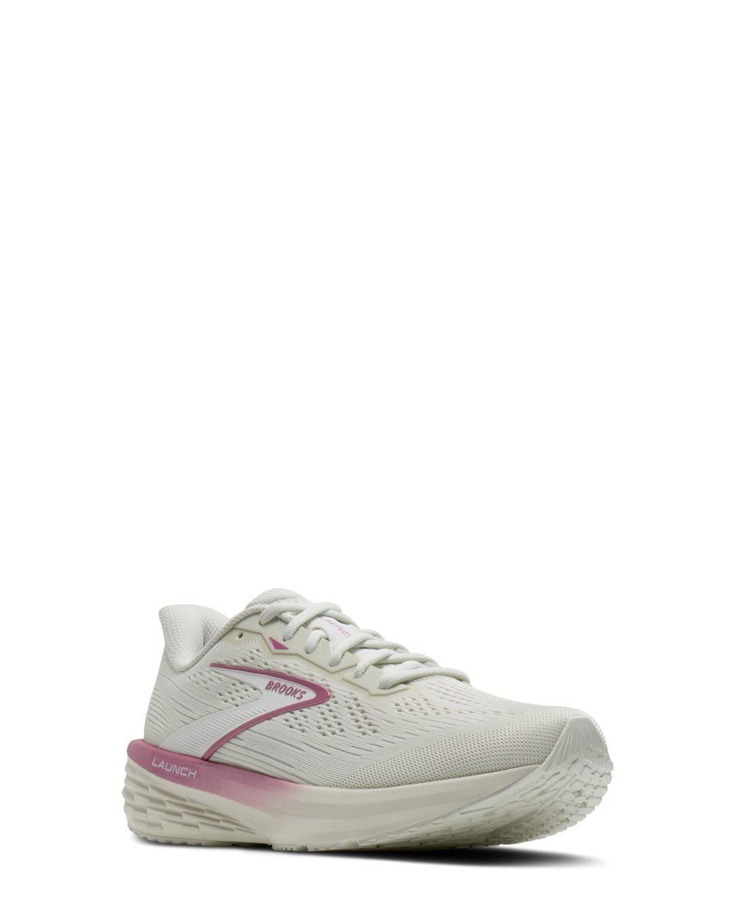 Brooks White Launch 12 Running Sneaker