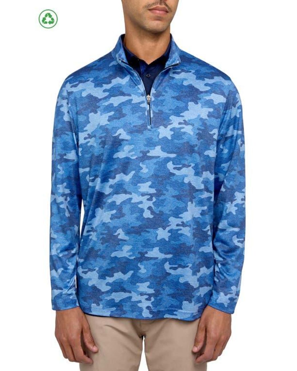 Con.struct Blue Camo Print Performance Quarter Zip for men