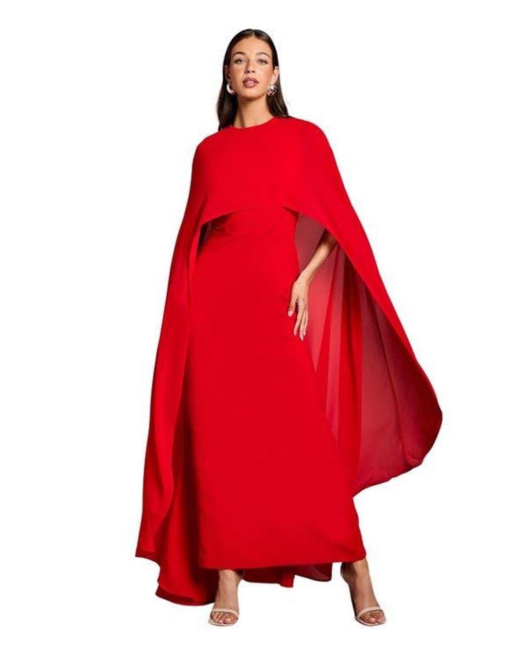 coast red maxi dress Coast Women's Plunge Waterfall Maxi Dress in Red | Size: 4
