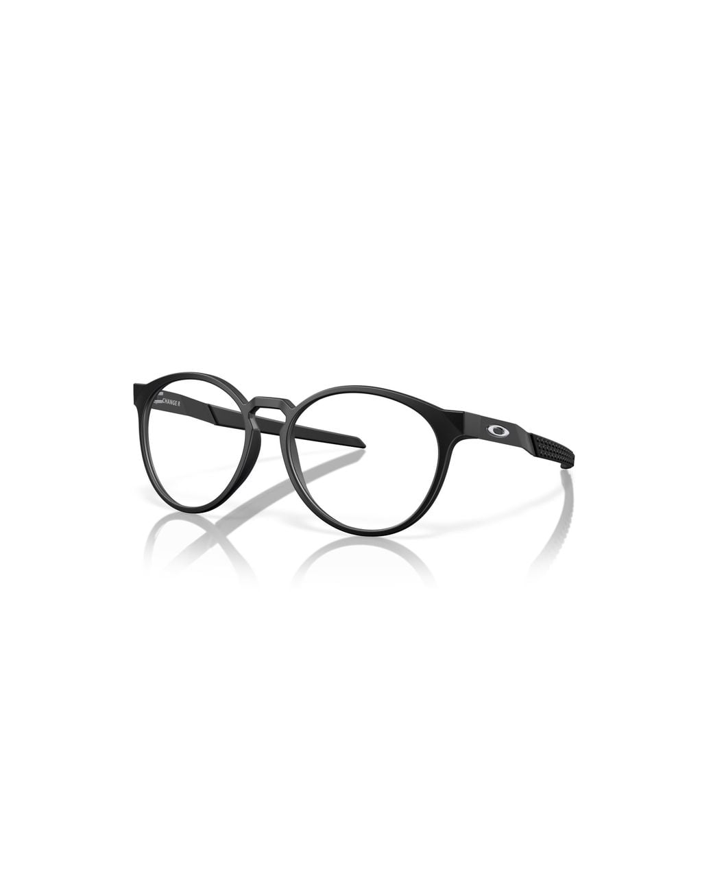 Oakley Black 55Mm Round Optical Glasses for men