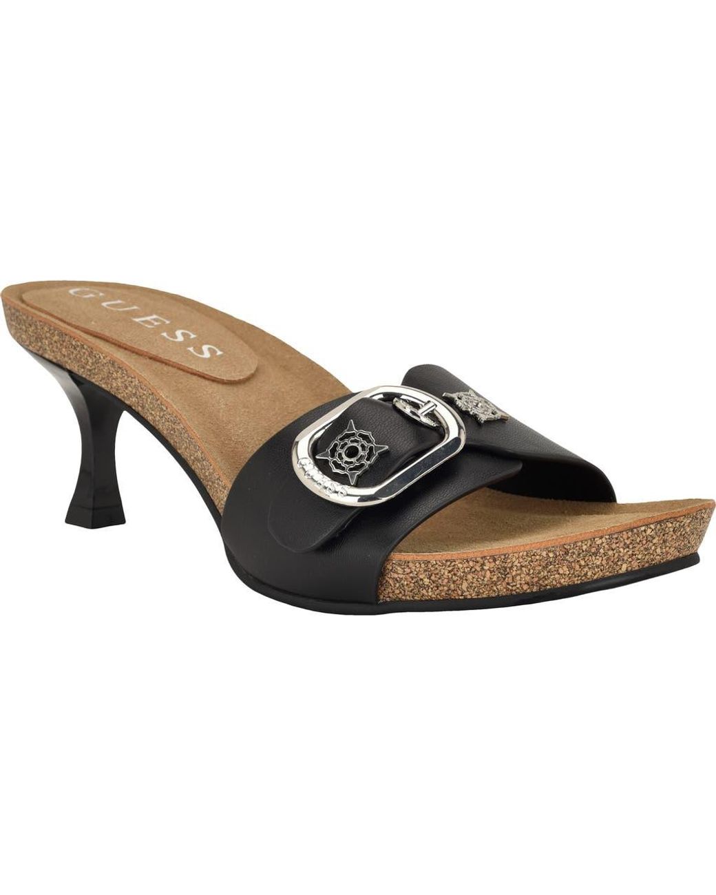 Guess Brown Dexta Buckle Strap Sandal