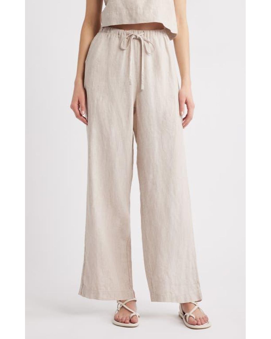 Rails White Emmie Linen Drawstring Pants