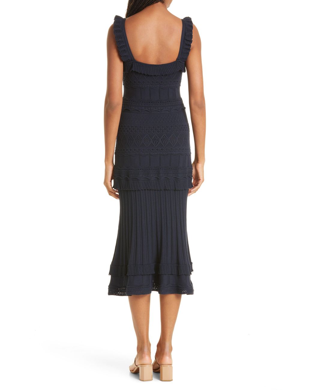 MILLY Lightweight Pointelle Midi Dress 
