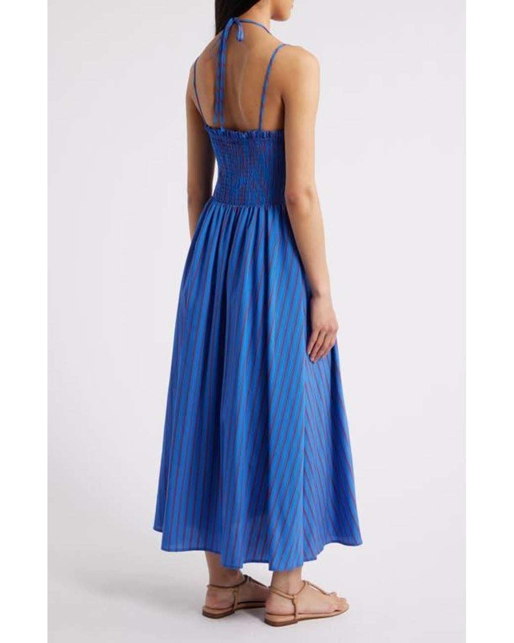 FRNCH Laeila Fit & Flare Halter Dress in Blue | Lyst