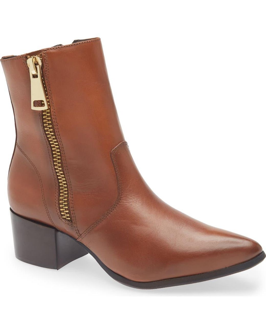Chocolat Blu Brown Leyla Block Heel Bootie