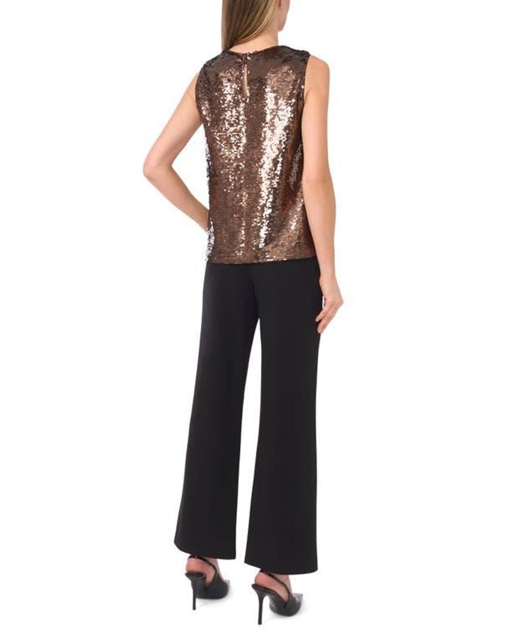 Halogen® Black Sequin Shell Top