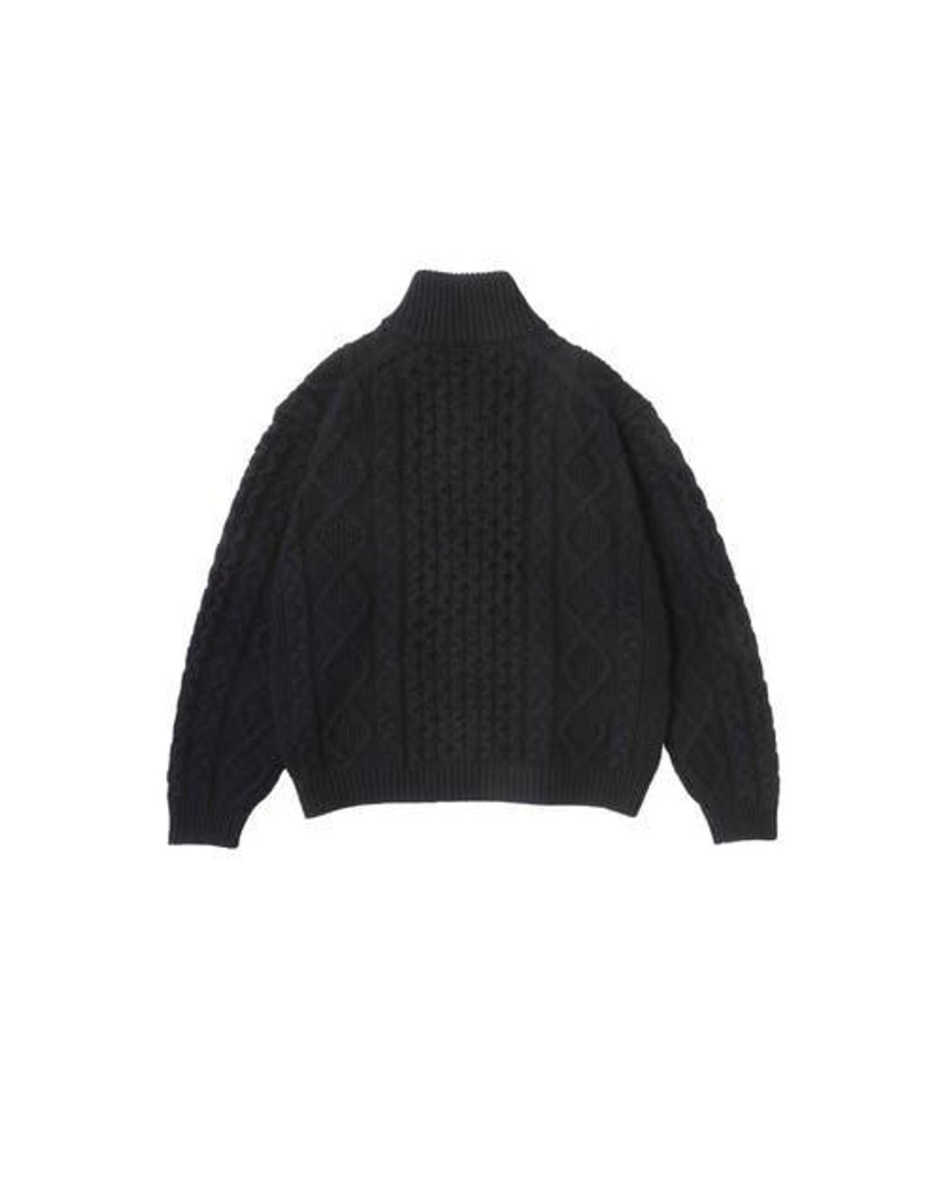 vowels Cable Knit Zip Up in Black for Men | Lyst