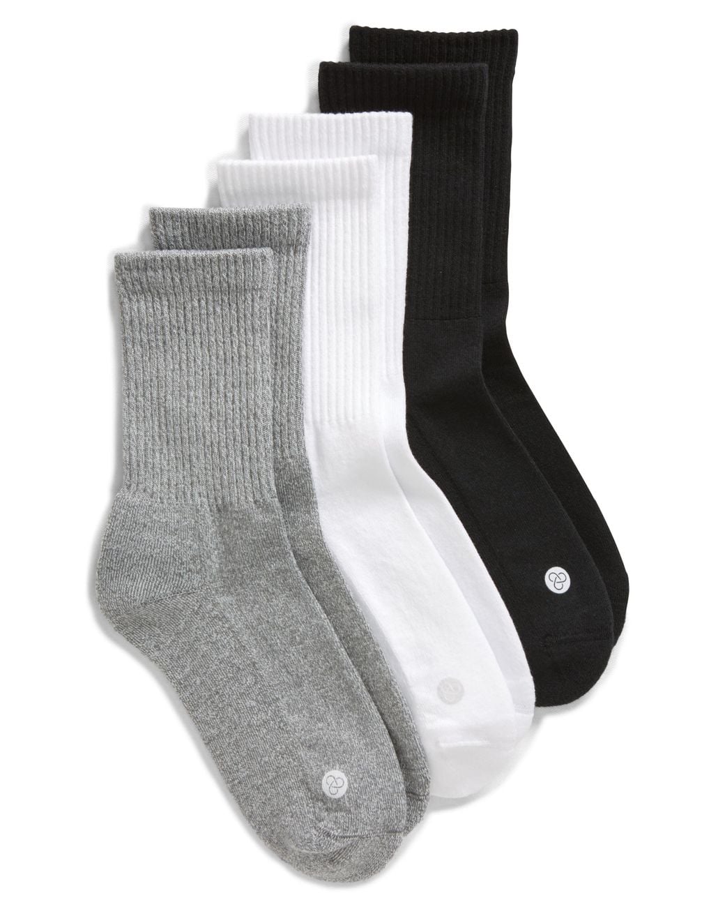 Zella Gray 3-Pack Crew Socks