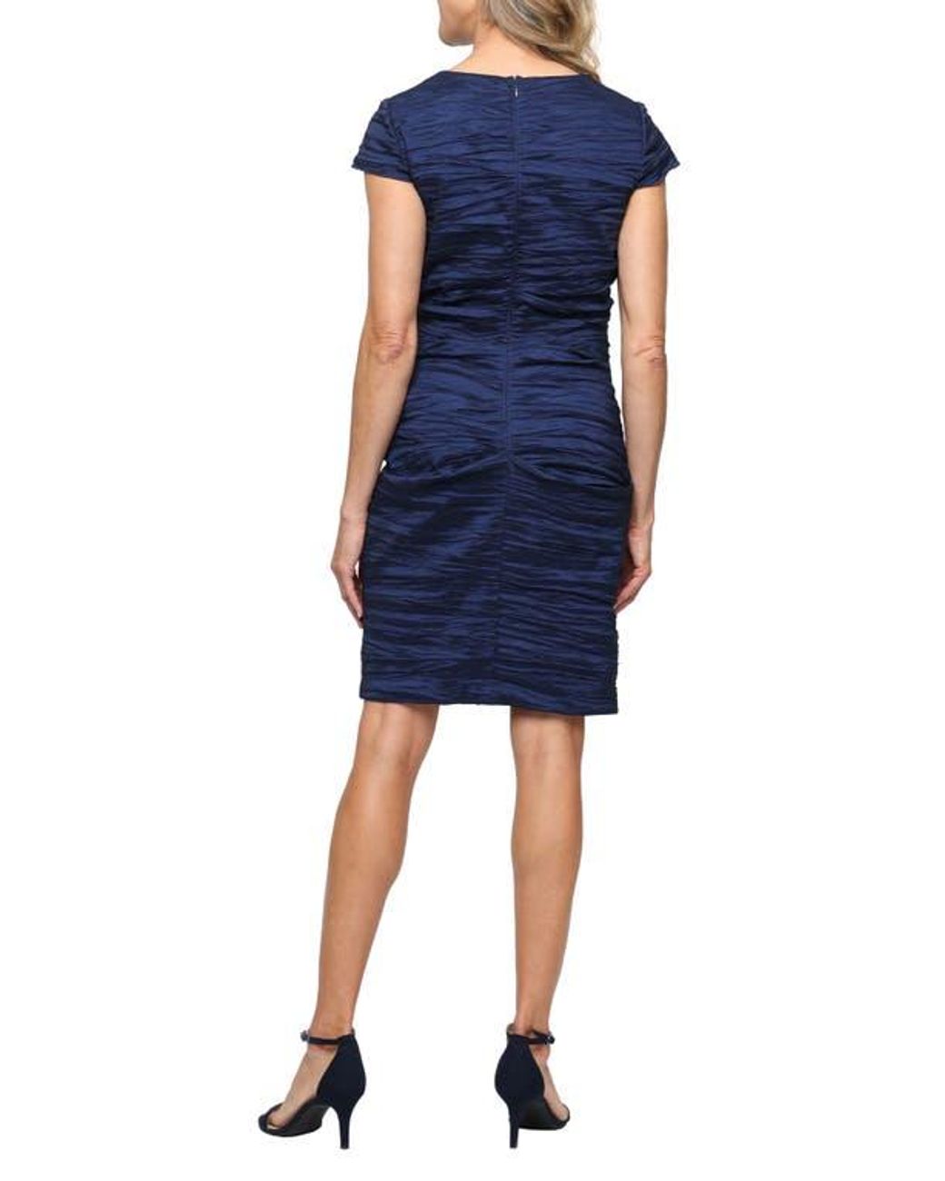 alex evenings stretch taffeta cocktail dress Alex Evenings Women's Short Stretch Scuba Crepe Dress - Black main image 1