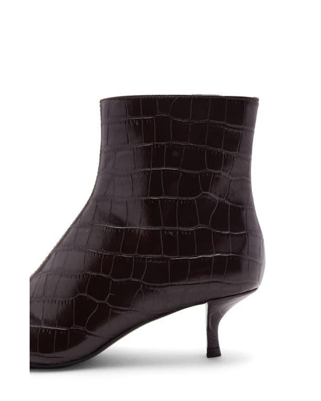 Mango Brown Croc Embossed Bootie