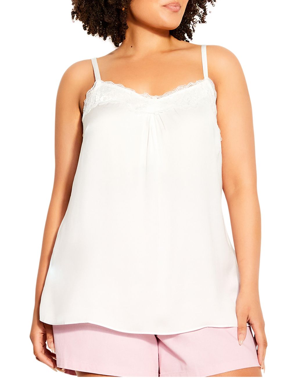 City Chic Budding Romance Camisole in White | Lyst