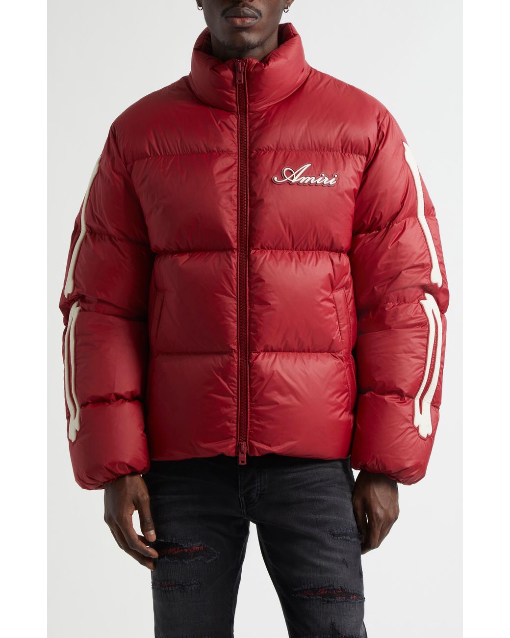 Amiri Red Bones Down Puffer Jacket for men