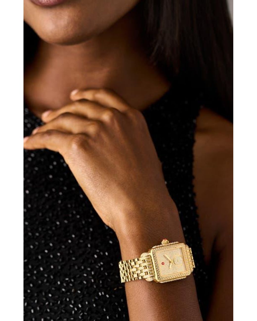 Michele Metallic Deco Mid Jubilee Limited Edition Diamond Pavé Chronograph Bracelet Watch, 29Mm X 31Mm