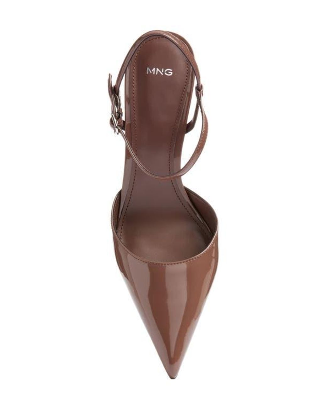 Mango Brown Glitty Ankle Strap Pump