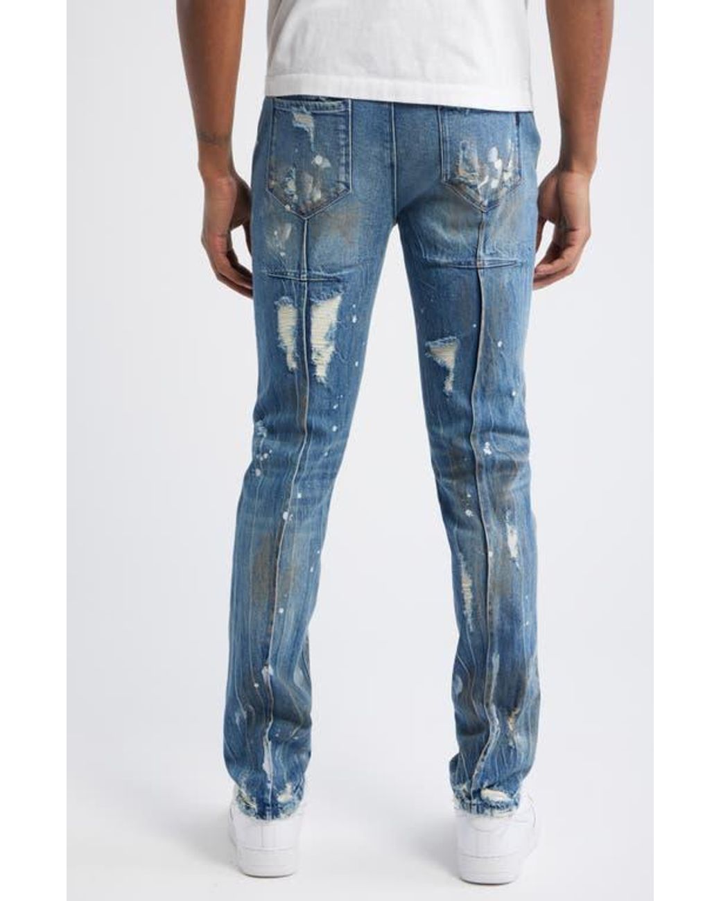 RTA Clayton Ripped Stretch Denim Skinny Jeans in Blue for Men | Lyst