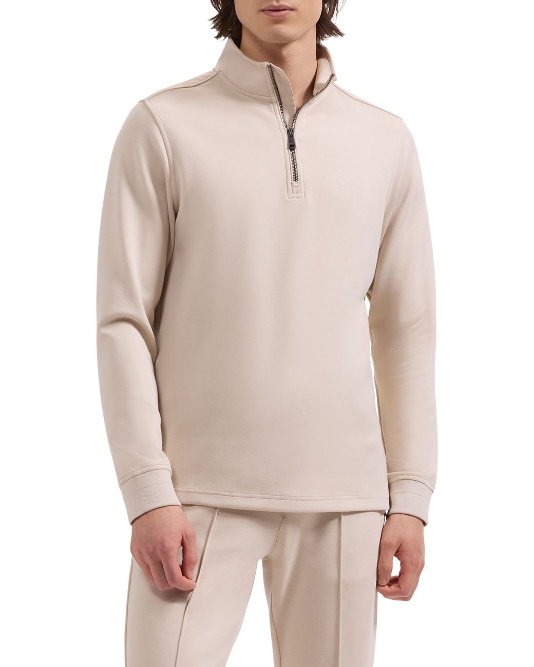 Bugatchi Natural Soft Touch Quarter Zip Sweatshirt for men
