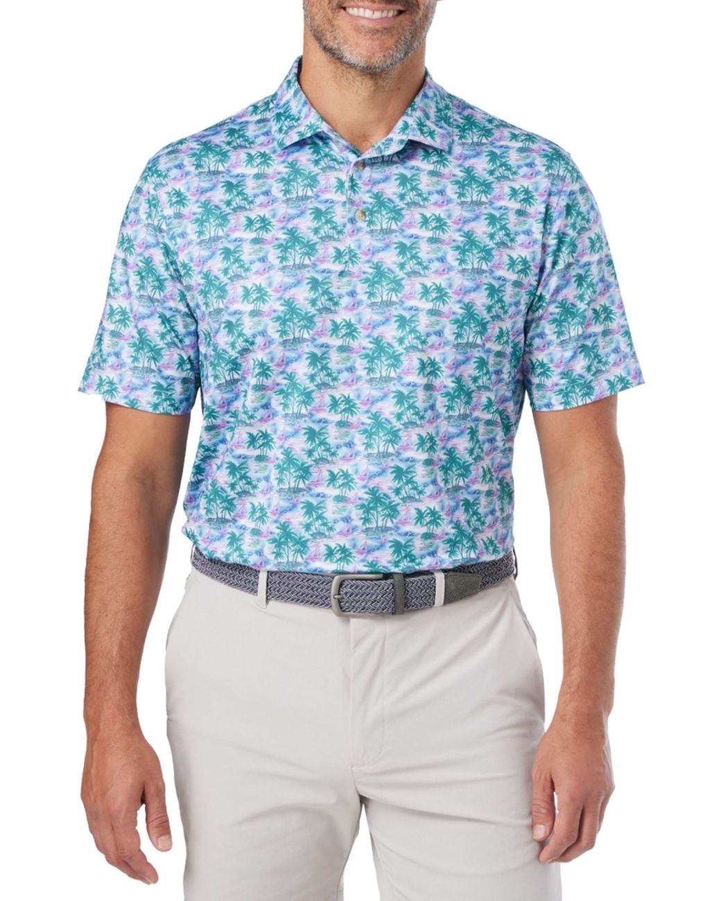 Fair Harbor Blue Compass Print Polo for men