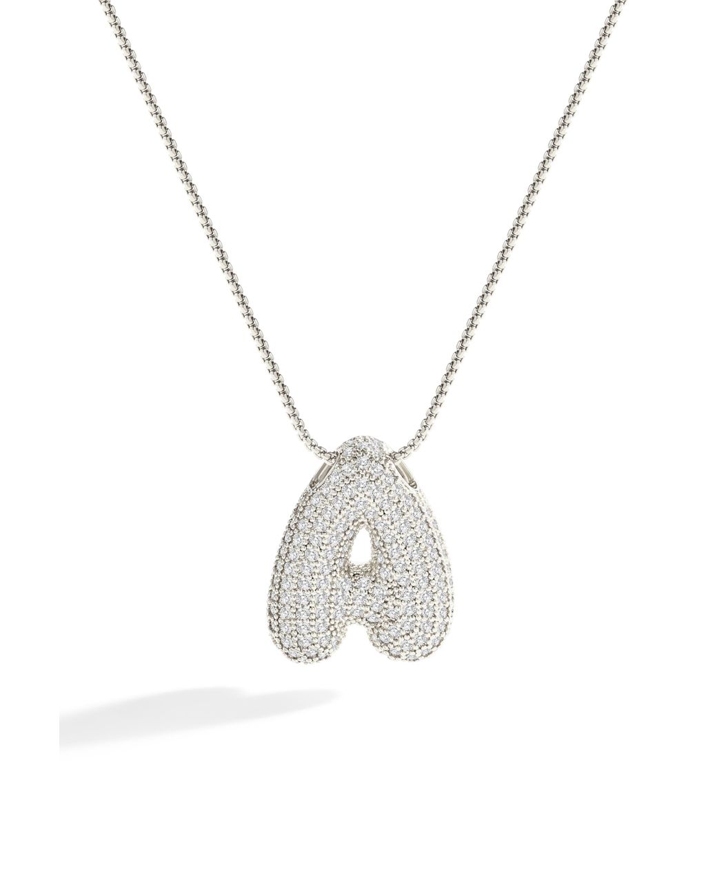 Mint & Lily Metallic Pave Bubble Initial Necklace