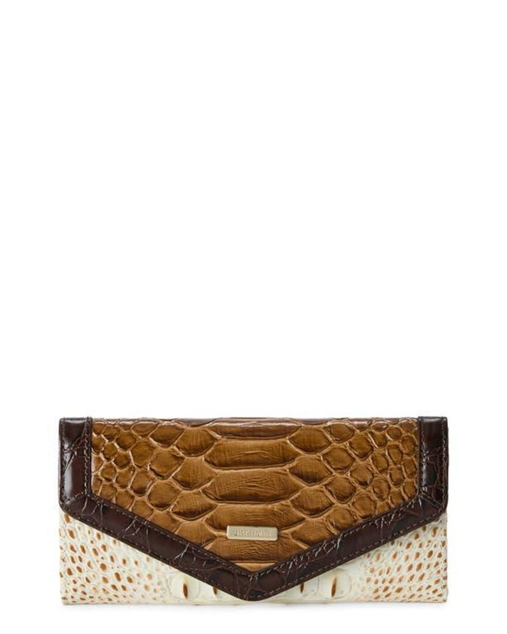 Brahmin Brown Veronica Croc Embossed Leather Wallet