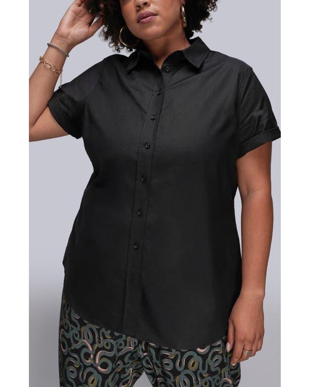WILDFANG Black The Essential Button Up