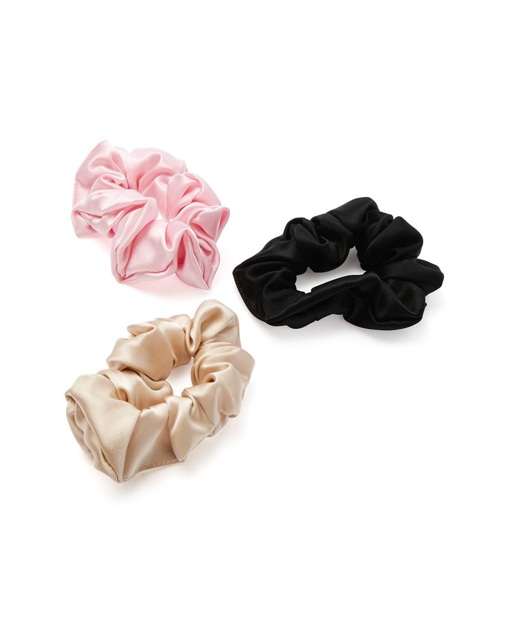 BLISSY Black 3-Pack Silk Scrunchies