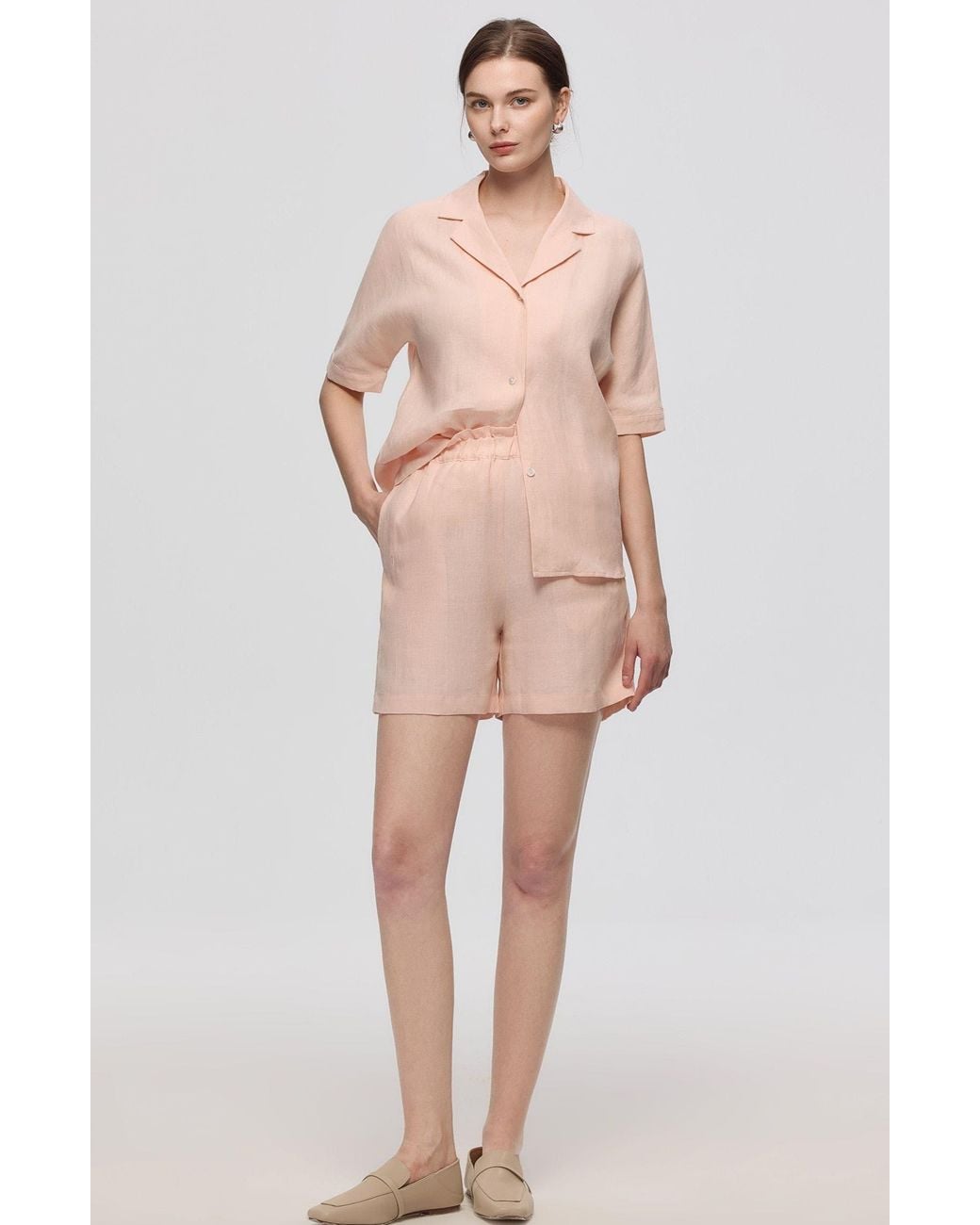 JUANA Pink Hemp Pull-On Shorts
