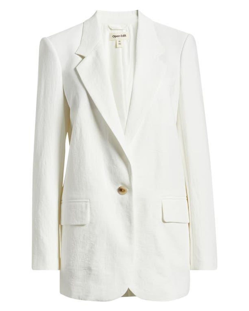 Open Edit White Curator Crepe Relaxed Blazer
