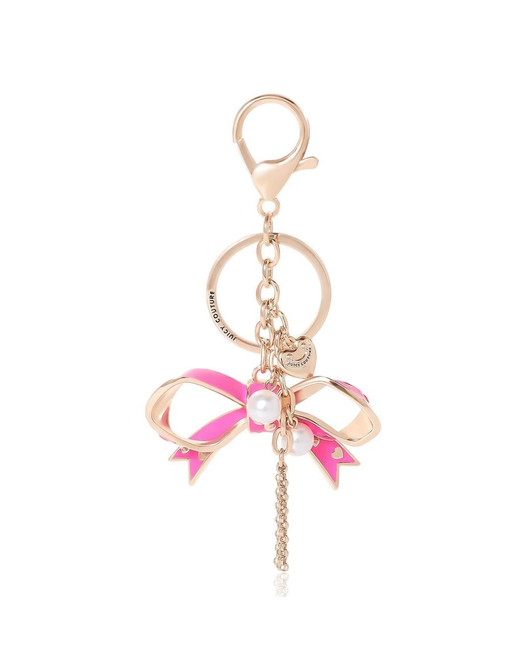 Juicy Couture Pink Bow Charm Keychain
