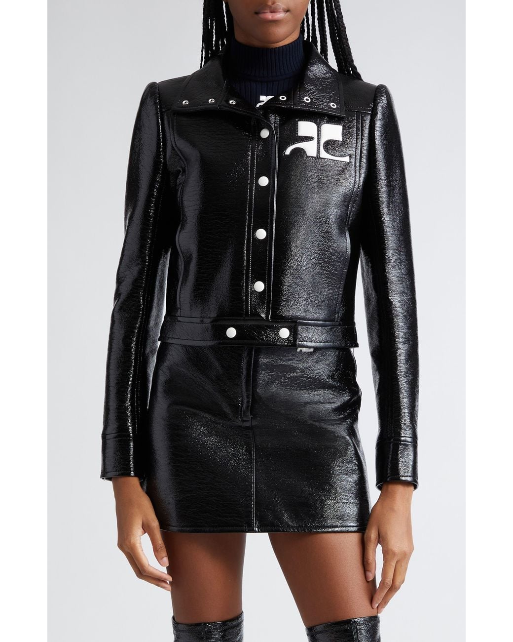 Courreges Black Re-Edition Vinyl Jacket