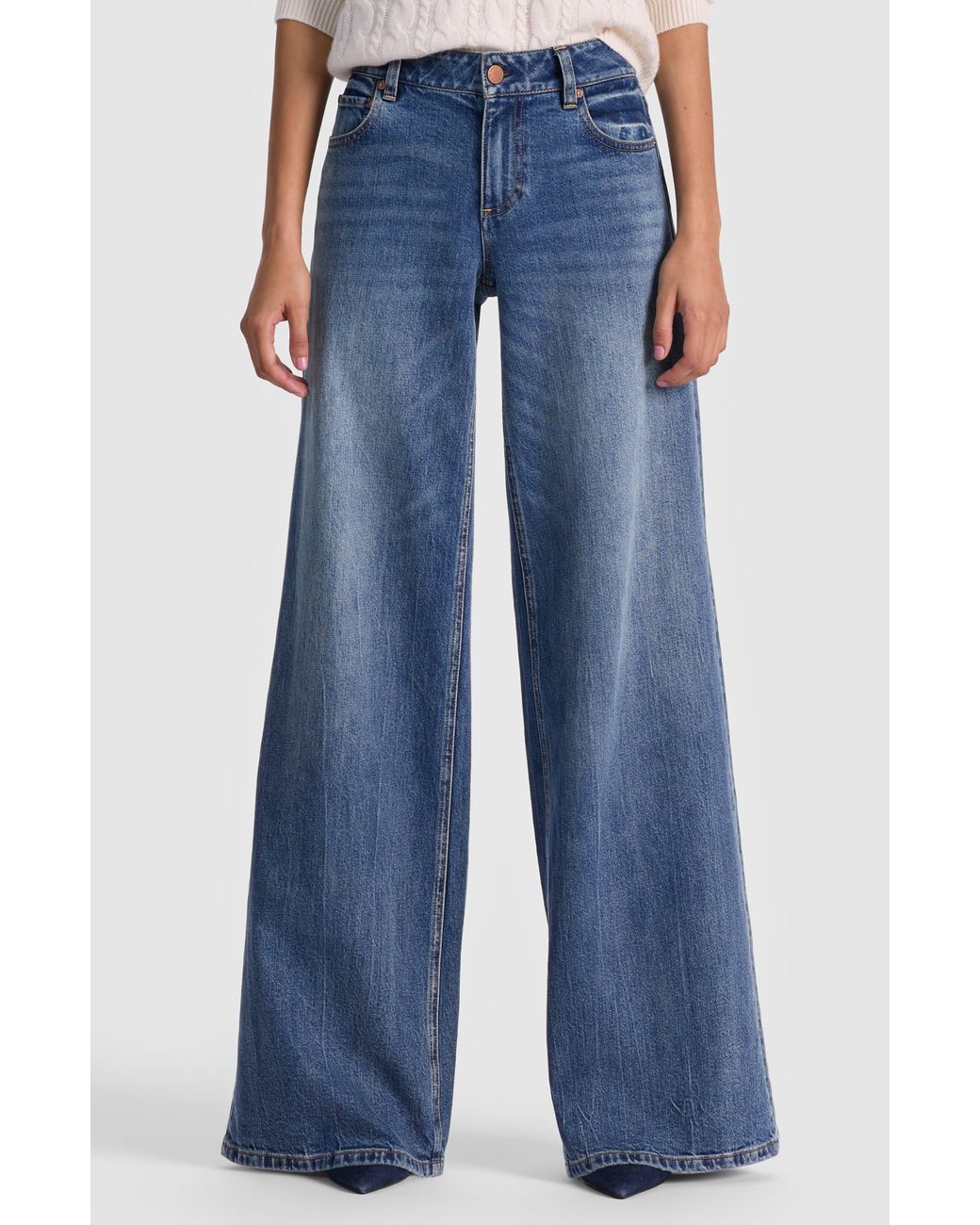 Alice + Olivia Blue Chic Wide Leg Jean