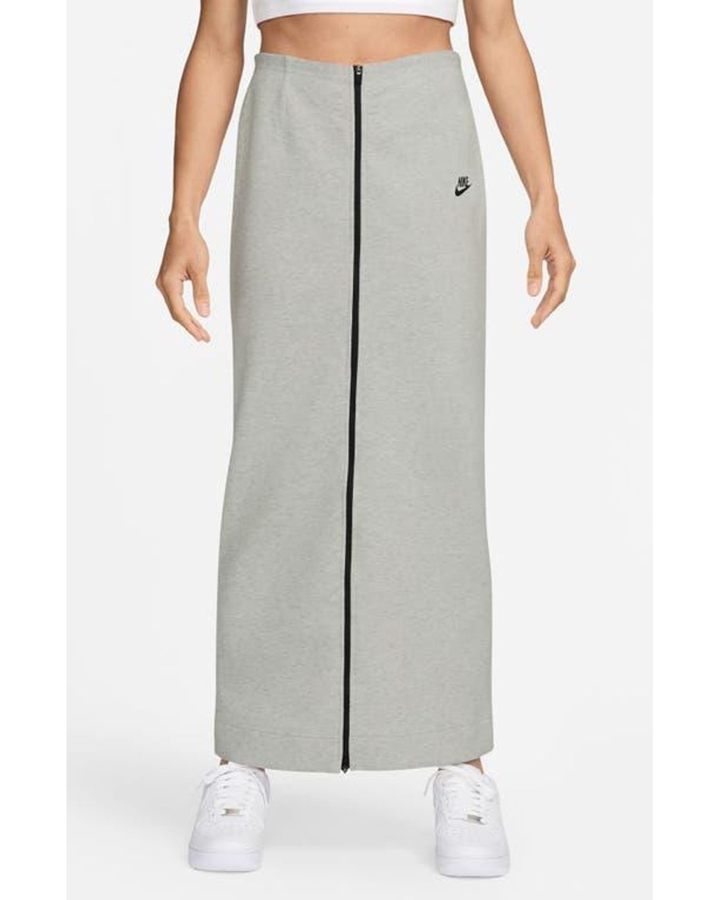 Nike Sportswear Tech Fleece Slim Maxi Skirt in Gray | Lyst