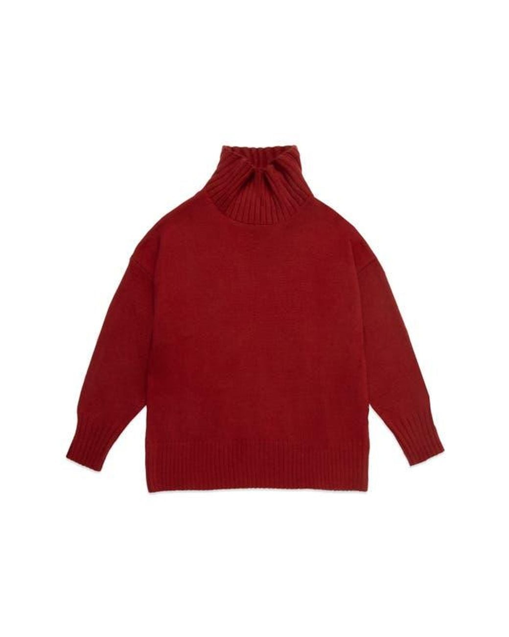 DELUC Red Peter Mock Neck Sweater