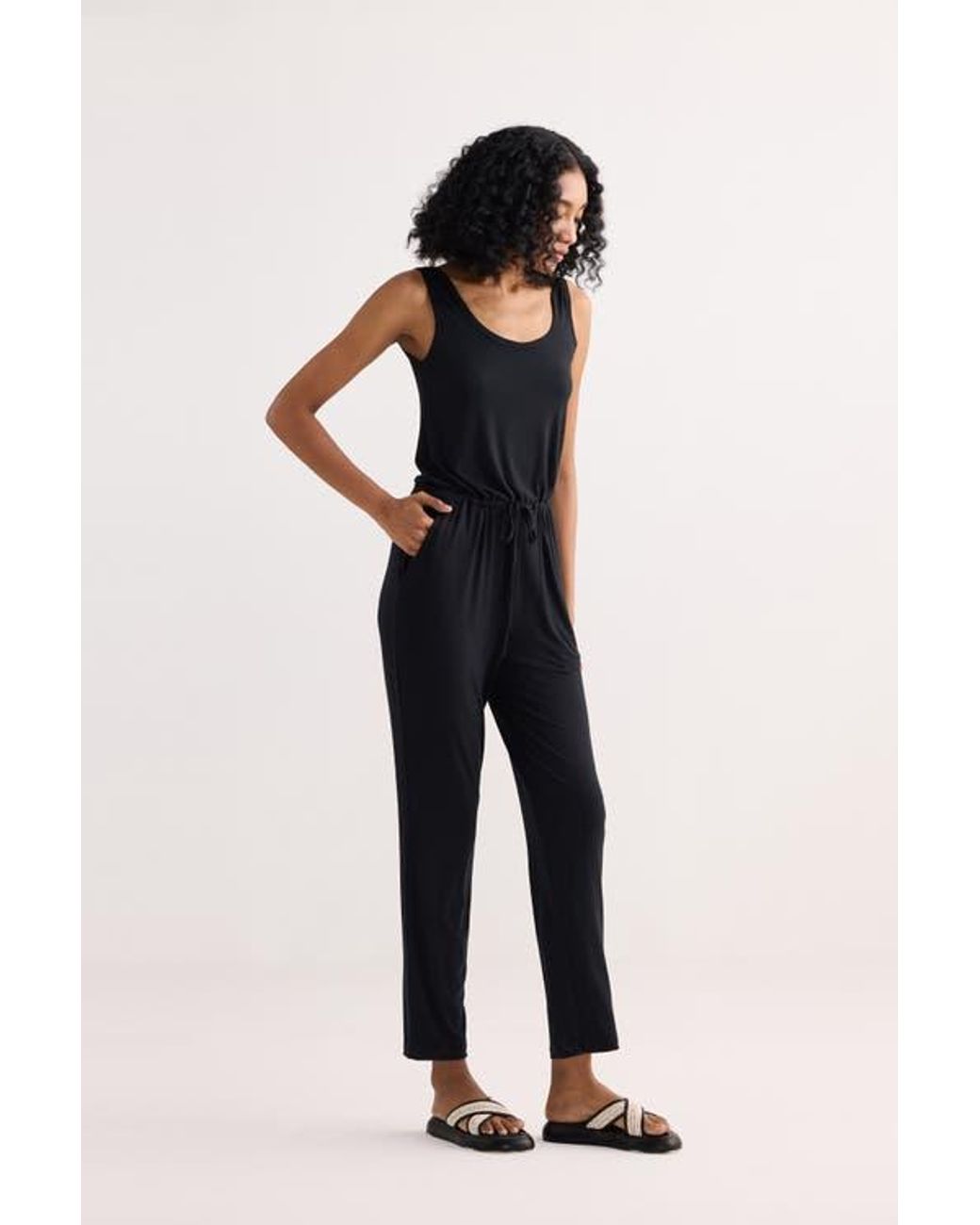 REISTOR Blue Relaxed Drawstring Jumpsuit