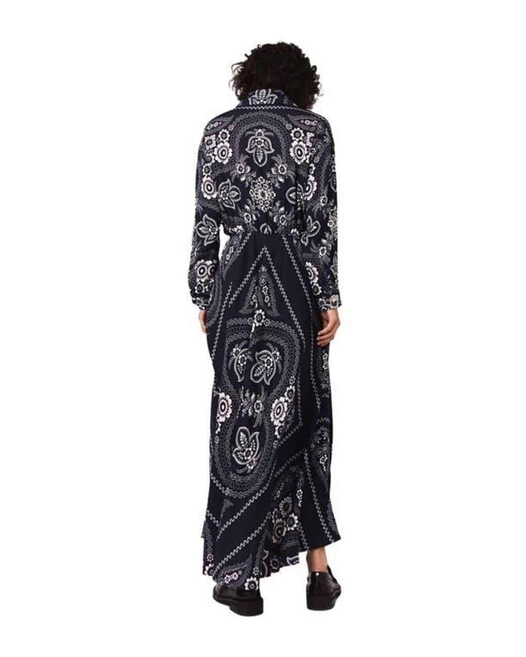 Maje Maxi Bandana Print Dress in Blue | Lyst
