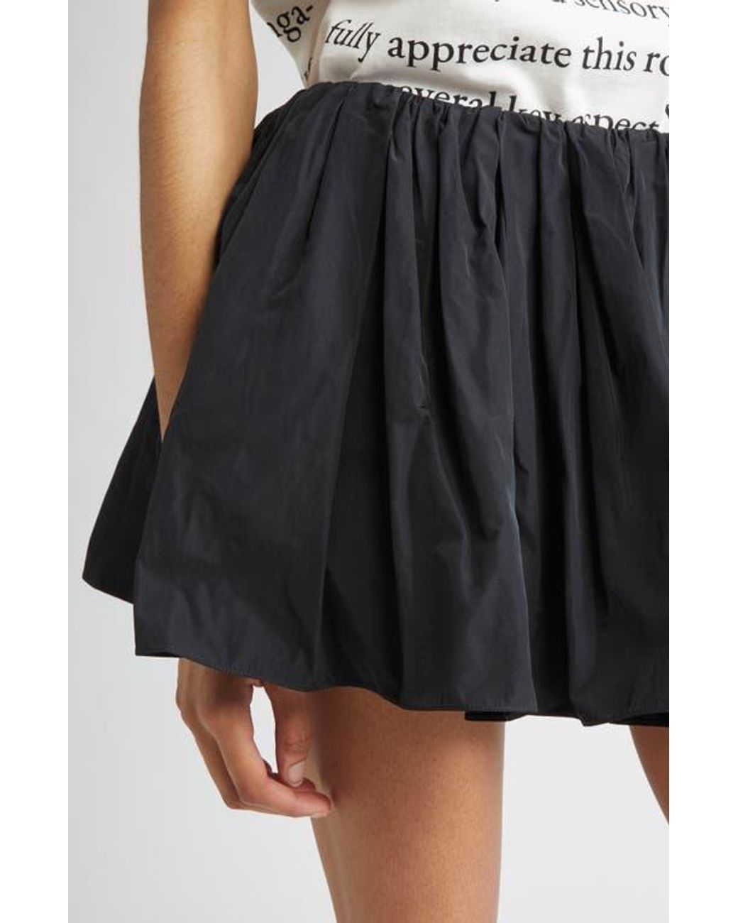 JW Anderson Gathered Taffeta Circle Skort in Black | Lyst