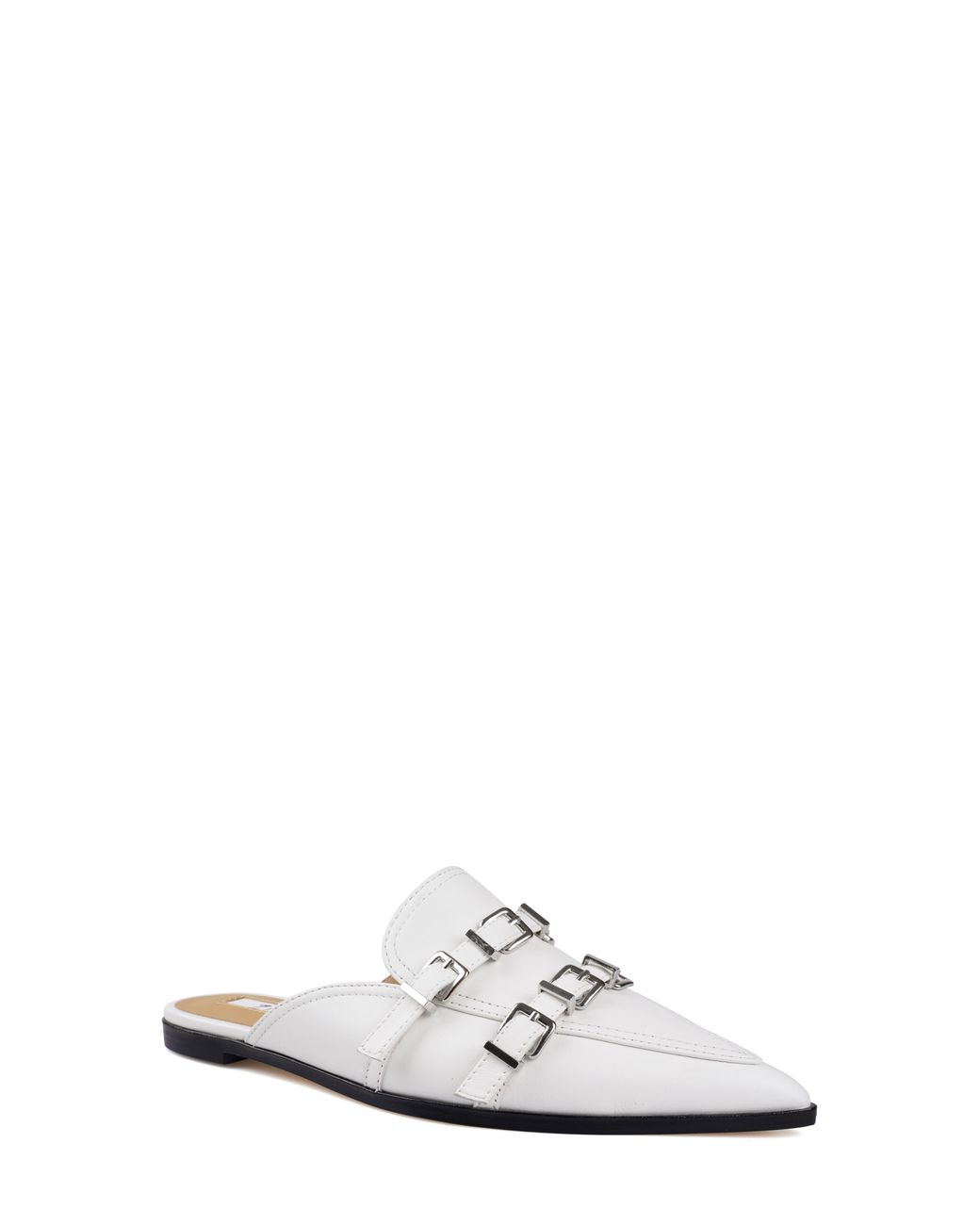 Zigi White Roussih Pointed Toe Mule