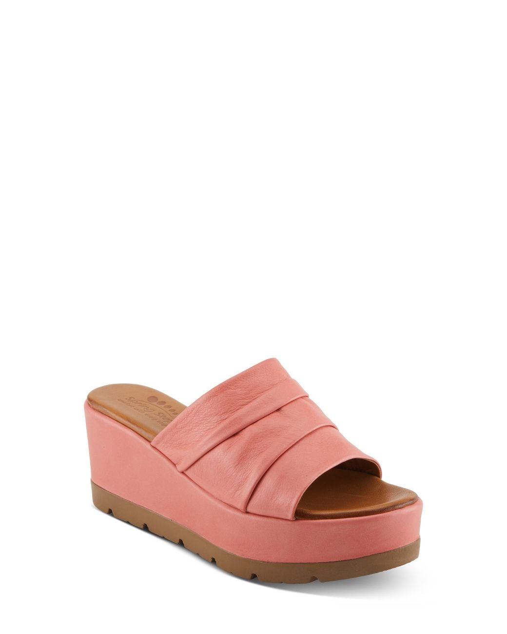 Spring Step Pink Allerton Platform Wedge Slide Sandal